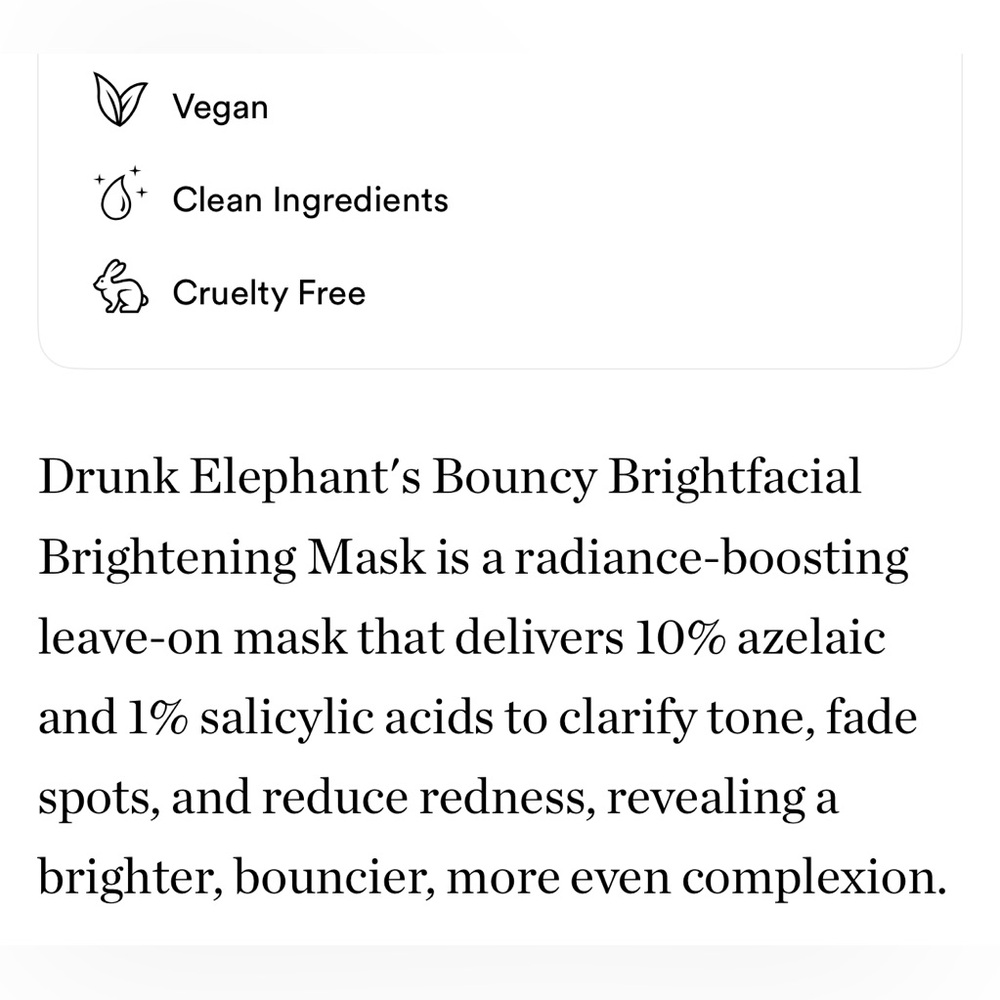 ONLY 1! Drunk Elephant Bouncy Brightfacial Brightening Mask π NEW IN BOX - Picture 8 of 11
